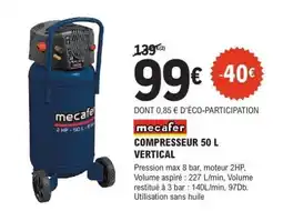 E.Leclerc COMPRESSEUR 50 L VERTICAL offre