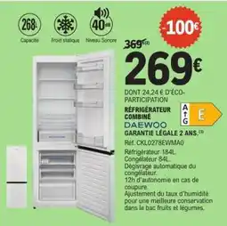 E.Leclerc Réfrigérateur Combiné DAEWOO offre