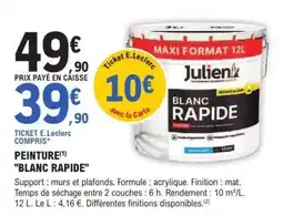 E.Leclerc PEINTURE BLANC RAPIDE offre