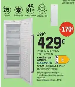 E.Leclerc CONGÉLATEUR ARMOIRE DAEWOO offre
