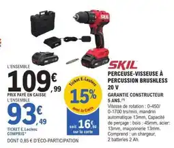 E.Leclerc SKIL PERCEUSE-VISSEUSE À PERCUSSION BRUSHLESS 20 V offre