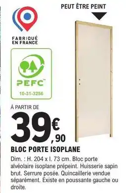 E.Leclerc BLOC PORTE ISOPLANE offre