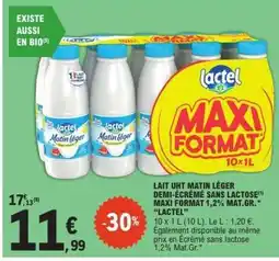 E.Leclerc Lait UHT Matin Léger Demi-Écrémé Sans Lactose offre