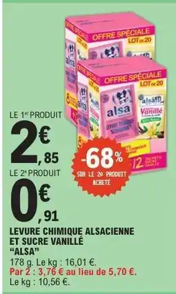 E.Leclerc LEVURE CHIMIQUE ALSACIENNE ET SUCRE VANILLÉ ALSA offre