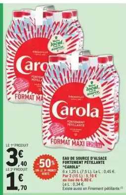 E.Leclerc Eau de Source d'Alsace Fortement Pétillante Carola offre