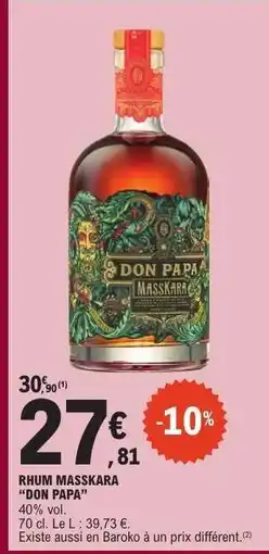 E.Leclerc RHUM MASSKARA 'DON PAPA' offre