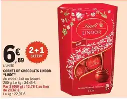 E.Leclerc CORNET DE CHOCOLATS LINDOR LINDT offre