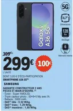 E.Leclerc SMARTPHONE A36 EE offre