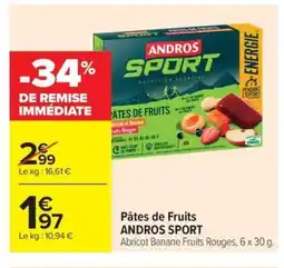 Carrefour Market ANDROS SPORT Pâtes de Fruits offre