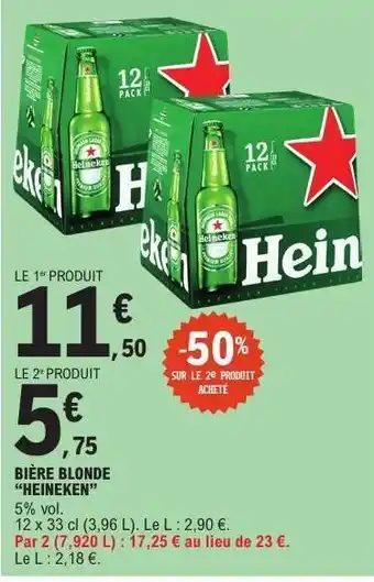 E.Leclerc Bière Blonde Heineken offre