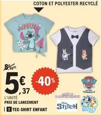 E.Leclerc Tee-Shirt Enfant offre
