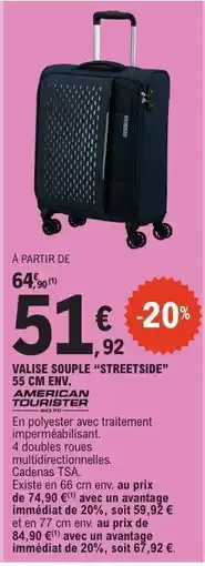 E.Leclerc VALISE SOUPLE “STREETSIDE” 55 CM ENV offre