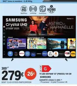 E.Leclerc TV LED 43U7005F 43 (POUCES) 109 CM offre