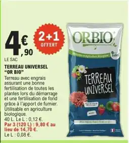 E.Leclerc TERREAU UNIVERSEL OR BIO offre