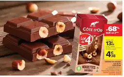 Carrefour Market CÔTE D'OR Tablettes de chocolat Lot de 4 offre