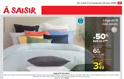 Carrefour Market Linge de lit Uni coton offre