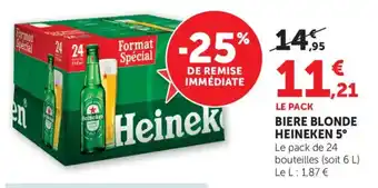 Maximarché Biere blonde heineken 5° offre