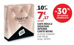Maximarché Cafe moulu douceur carte noire offre