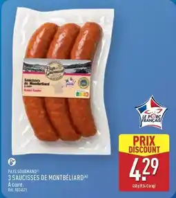 ALDI Paysan gourmand - 3 saucisses de montbéliard offre