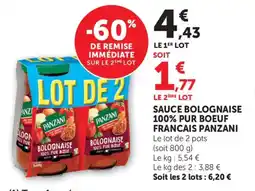 Maximarché Sauce bolognaise 100% pur boeuf francais panzani offre