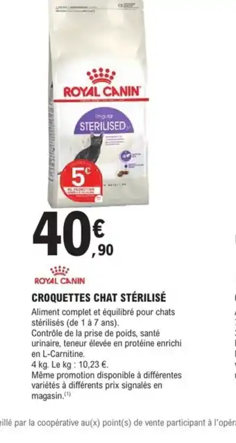 E.Leclerc Brico ROYAL CANIN Croquettes chat stérilisé offre