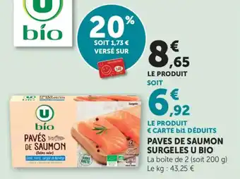 Maximarché Paves de saumon surgeles u bio offre