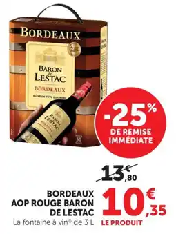 Maximarché Bordeaux aop rouge baron de lestac offre