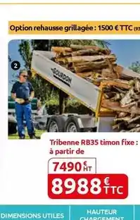 Rural Master Tribenne rb35 timon fixe offre