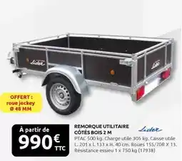 Rural Master Remorque utilitaire cotes bois 2 m offre
