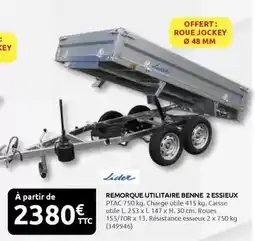 Rural Master Remorque utilitaire benne 2 essieux offre