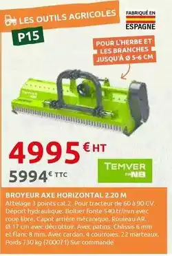 Rural Master Axe - broyeur horizontal 2.2 m offre