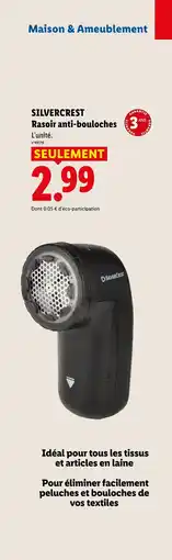 Lidl SILVERCREST Rasoir anti-bouloches offre