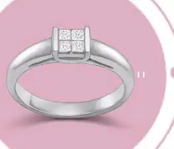 Bague diamants 0.18 ct. taille 54. or gris 4.92 g.