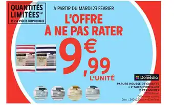 Intermarché Express Parure Housse De Couette + 2 Taies D'oreiller 2 Personnes Domédia offre