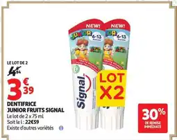 Auchan DENTIFRICE JUNIOR FRUITS SIGNAL offre
