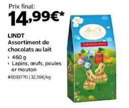 Costco LINDT Assortiment de chocolats au lait offre