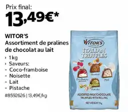 Costco WITOR'S Assortiment de pralines de chocolat au lait offre