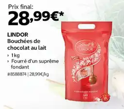 Costco LINDOR Bouchées de chocolat au lait offre