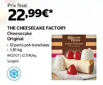 Costco THE CHEESECAKE FACTORY Cheesecake Original offre