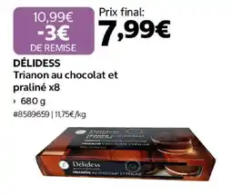 Costco DÉLIDESS Trianon au chocolat et praliné x8 offre