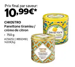 Costco CHIOSTRO Panettone tiramisu / crème de citron offre