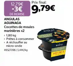 Costco Angulas aguinaga cocottes de moules marinières x2 offre