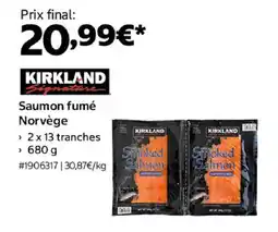 Costco KIRKLAND Saumon fumé Norvège offre
