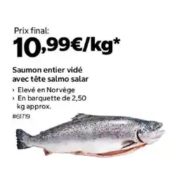 Costco Saumon entier vidé avec tête salmo salar offre