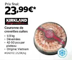 Costco KIRKLAND Couronne de crevettes cuites offre