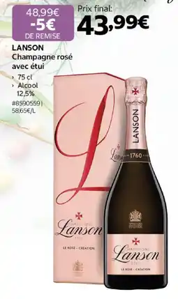 Costco LANSON Champagne rosé avec étui offre