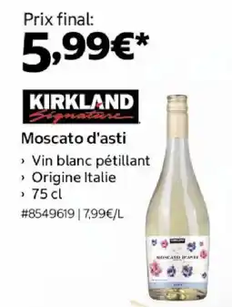 Costco KIRKLAND Moscato d'asti offre