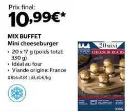 Costco MIX BUFFET Mini cheeseburger offre