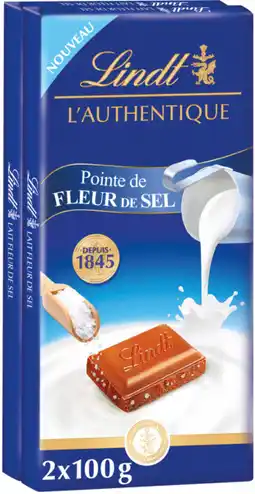 Auchan Supermarché Lindt tablettes de chocolat au lait l'authentique lindt offre
