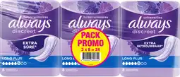 Auchan Supermarché Always discreet serviettes fuite urinaire long plus extra sûre discreet always offre